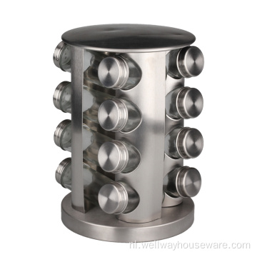 Spice Rack met 16 glazen pot flessen